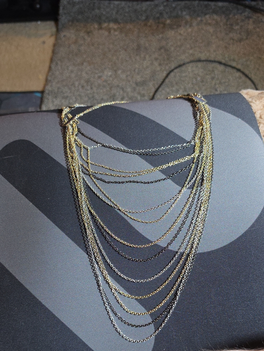 Layered Two-Tone Multi-Chain Necklace - Gold & Silver